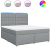 vidaXL Boxspringbett mit Matratze Hellgrau 180x200 cm Stoff 3293659 Bild 2