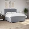 vidaXL Boxspringbett mit Matratze Hellgrau 180x200 cm Stoff 3293659 Bild 4