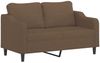 vidaXL 2-tlg. Sofagarnitur mit Kissen Braun Stoff 3201821 Bild 4