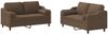 vidaXL 2-tlg. Sofagarnitur mit Kissen Braun Stoff 3201821 Bild 2