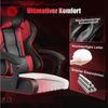 HOMALL Gaming-Stuhl LED Massage Bürostuhl mit Fußstütze,Kopfstütze Gaming Chair (Gaming Sessel,Federsitzkissen mit Fußstütze,360° drehbar) Bild 3
