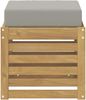 vidaXL Outdoor Hocker Bank Weiß 43 x 43 x 45 cm Massivholz Akazie 901681 Bild 3