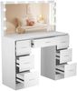 Schminktisch MALMÖ mit Hollywoodspiegel - 110 x 40 x 135 cm, Holz, Weiß | Kosmetiktisch Schminken Make-Up-Tisch Bild 1