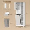 HOMCOM Badkommode Badezimmerschrank Hochschrank mit 2 Schubladen (Set, 1 St, Badschrank), Wäschekorb, Soft-Close, schmal Bild 3