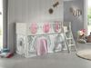 Kinderbett Karyl 208x114x135 Massivholz Weiß Textilset Birdy 3 Bild 2