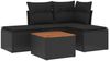 vidaXL 5-tlg. Garten-Sofagarnitur mit Kissen Schwarz Poly Rattan 3255915 Bild 2