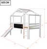 Merax Hausbett Kinderbett Einzelbett Hochbett 90 x 200 cm mit Sicherheitsleiter und Sicherheitsrutsche, mit Graffiti-Tafel, Multifunktionsbett, Weiß Bild 4