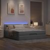 vidaXL Ottoman-Bett mit Matratzen & LEDs Hellgrau 200x200 cm Stoff 3312499 Bild 3