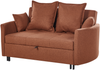 Schlafsofa 2-Sitzer HOVIN Stoff Goldbraun Bild 4