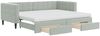 vidaXL Tagesbett Ausziehbar mit Schubladen Hellgrau 90x200 cm Samt 3196763 Bild 2