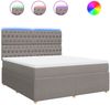 vidaXL Boxspringbett mit Matratze Taupe 180x200 cm Stoff 3294446 Bild 2