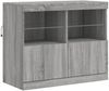 vidaXL Sideboard mit LED-Leuchten Grau Sonoma 81x37x67 cm 836663 Bild 3