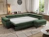 MKS Möbel 'Pablo L-Form' Ecksofa mit Schlaffunktion, verstellbare Kopfstützen, Dunkelgrün, Schenille grob, T25 Topper, Rechts Bild 4