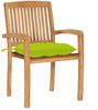 vidaXL Gartenstühle 2 Stk. mit Hellgrünen Kissen Massivholz Teak 3063278 Bild 2