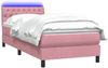 vidaXL Boxspringbett mit Matratze & LED Rosa 80x220 cm Samt 3317198 Bild 3