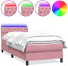 vidaXL Boxspringbett mit Matratze & LED Rosa 80x220 cm Samt 3317198 Bild 2