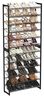 Schuhregal mit 12 Ablagen, Set aus 2 stapelbaren 6-stufigen Schuhständern, für 48-60 Paar Schuhe, Metall, verstellbare Gitterablagen, flach oder abgewinkelt montierbar, schwarz LMR12B Bild 5