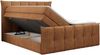 Boxspringbett KING DE LUX - 7-Zonen Matratze - PREMIUM-11-KING - 160x200cm - Orange Stoff - H3 Bild 4