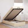 vidaXL Bettgestell mit Matratze 2 pcs Creme Stoff 3399457 Bild 4