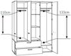 Kleiderschrank Teenie / Twenty, Holzwerkstoff, Schwarz, Weiß, 150 x 196 x 60 cm Bild 3