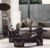 Casa Padrino Luxus Beistelltisch mit Glasplatte Bronze / Grau H. 50 cm - Luxus Möbel Bild 2