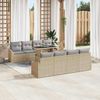vidaXL Gartensofa-set mit Kissen 7 pcs Beige und Hellgrau Poly-Rattan 3348966 Bild 3