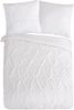 Pure Microfaser Bettwäsche 155 X 220 cm + 1- 80 X 80 cm Elegance luxury stitching pleats weiß Bild 4