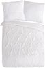 Pure Microfaser Bettwäsche 155 X 220 cm + 1- 80 X 80 cm Elegance luxury stitching pleats weiß Bild 5