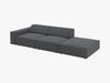 Micadoni Sofa Jodie 3-Sitzer Rechts Strukturierter Stoff Megan Dunkelgrau Bild 3
