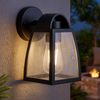 2er Set LED Außen Wandleuchte, ALU Glas, schwarz, L 20 cm Bild 4