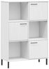 vidaXL Bücherregal OSLO mit Metallbeinen Weiß 90x35x128,5cm Massivholz 351014 Bild 2