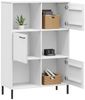 vidaXL Bücherregal OSLO mit Metallbeinen Weiß 90x35x128,5cm Massivholz 351014 Bild 3