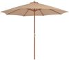 Sonnenschirm, Terrassenschirm mit Holz-Mast 300 cm Taupe Bild 2
