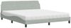 vidaXL Bett mit Matratze "Dover" Hellgrau 180x200 cm Samt 3208451 Bild 2