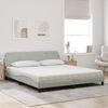 vidaXL Bett mit Matratze "Dover" Hellgrau 180x200 cm Samt 3208451 Bild 3