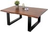 Couchtisch Baumkante massiv Akazie Nussbaum 100 x 70 cm U-Gestell schwarz INSA 80580089 Bild 3