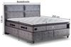 abc bedding Boxspringbett BABYLON Voll-orthopädisches Luxusbett mit Alcantara in Anthrazit (inkl. Matratze & Topper), Funktionsbett mit Bettkasten, inkl. Bettbank Bild 4