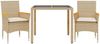 vidaXL 3-tlg. Garten-Essgruppe mit Kissen Beige Poly Rattan und Glas 3278657 Bild 2