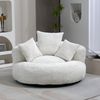Sitzsack Chenille Beige, hohe Rückenlehne, 108x108x52 cm Bild 2