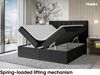 MEBLINI Boxspringbett ERLING 160x200 cm mit Bettkasten - H4/Schwarz Webstoff Polsterbett - Doppelbett mit Topper & Taschenfederkern-Matratze Bild 3