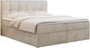 Boxspringbett mit Kopfteil und Topper, Doppelbett - RICO - 140x200cm - Beige Velours - H4 Bild 3