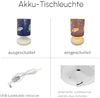 LED Akku Tischleuchte mit Weltall Motiven per USB aufladbar, Höhe 20cm Bild 4