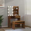 vidaXL Schminktisch-Set mit LED Räuchereiche Holzwerkstoff 3114112 Bild 4