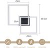 ZMH LED Deckenleuchte Wohnzimmer Deckenlampe - 20W Warmweiß Wohnzimmerlampe Modernes Design Schlafzimmerlampe Schwarz Bild 3
