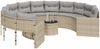 vidaXL Gartensofa mit Tisch und Kissen Rund Beige Poly-Rattan 3318537 Bild 3