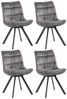 Home4You Polsterstuhl, 4er Set, Grau, Samt, Metallgestell, mit Falten-Steppung Bild 5