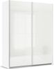 rauch Quadra, Kleiderschrank, Schiebetürenschrank, 2-türig, mit Glasfront, mit 2 Kleiderstangen und 4 Einlegeböden, Farbe Weiß/Glas Weiß, BxHxT 181x229x62cm Bild 3