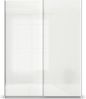 rauch Quadra, Kleiderschrank, Schiebetürenschrank, 2-türig, mit Glasfront, mit 2 Kleiderstangen und 4 Einlegeböden, Farbe Weiß/Glas Weiß, BxHxT 181x229x62cm Bild 2