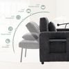 LVHOM Multifunktionaler Schlafsessel mit klappbarer Ablage, Ausziehbares 1-Sitzer Schlafsofa mit Handyhalter und Seitentaschen, Loungesessel, Dunkelgrau Bild 5