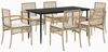 vidaXL 7-tlg. Garten-Essgruppe mit Kissen Beige Poly Rattan 3213628 Bild 2